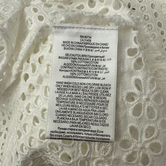 BCBGMAXAZRIA Beatryce Handkerchief-Hem Shirt Dress White Eyelet size small - Picture 6 of 8